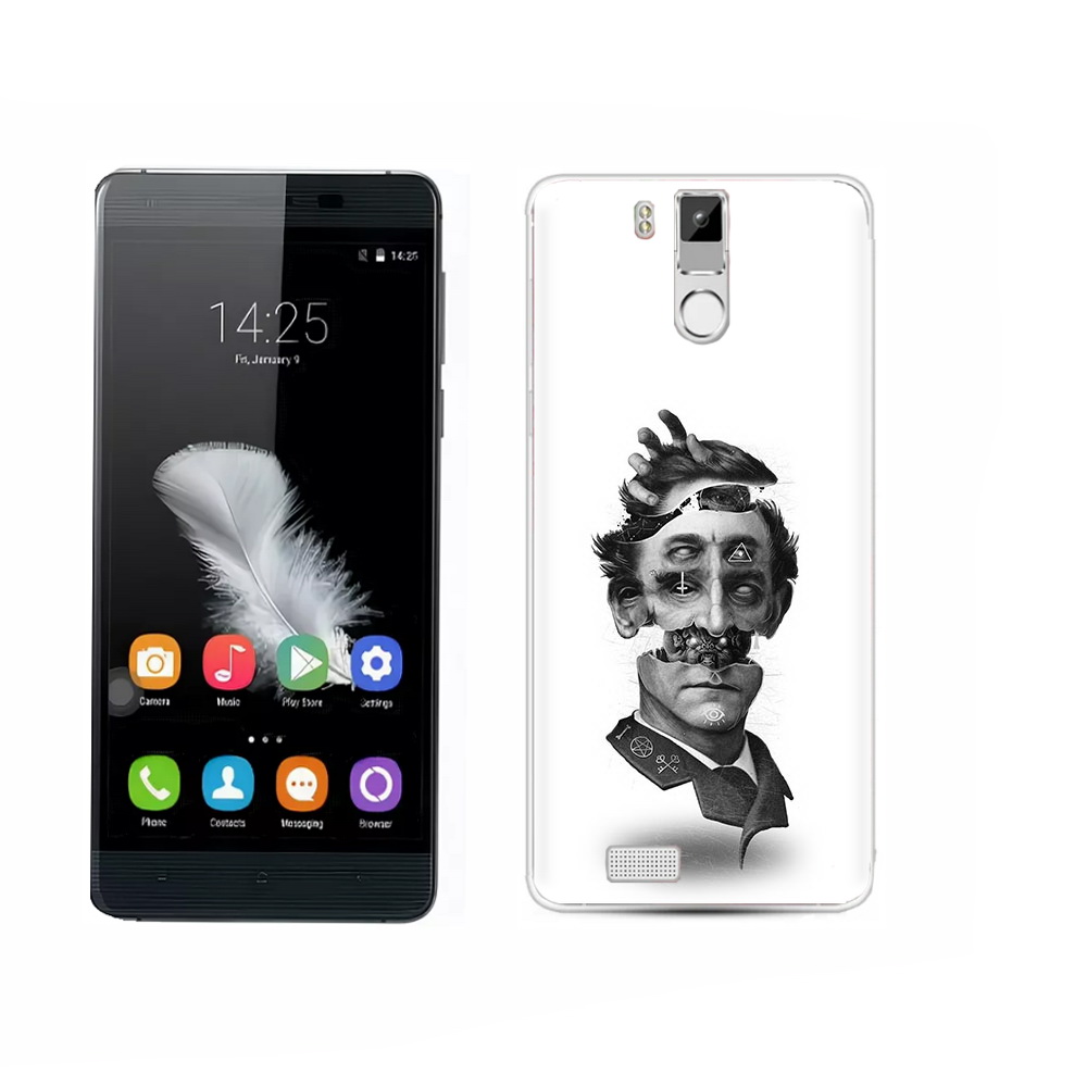 

Чехол MyPads Tocco для Oukitel K6000 Pro страшное лицо абстракция, Прозрачный, Tocco