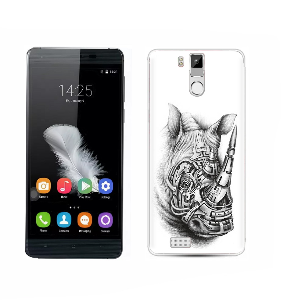 

Чехол MyPads Tocco для Oukitel K6000 Pro стальной носорог, Прозрачный, Tocco
