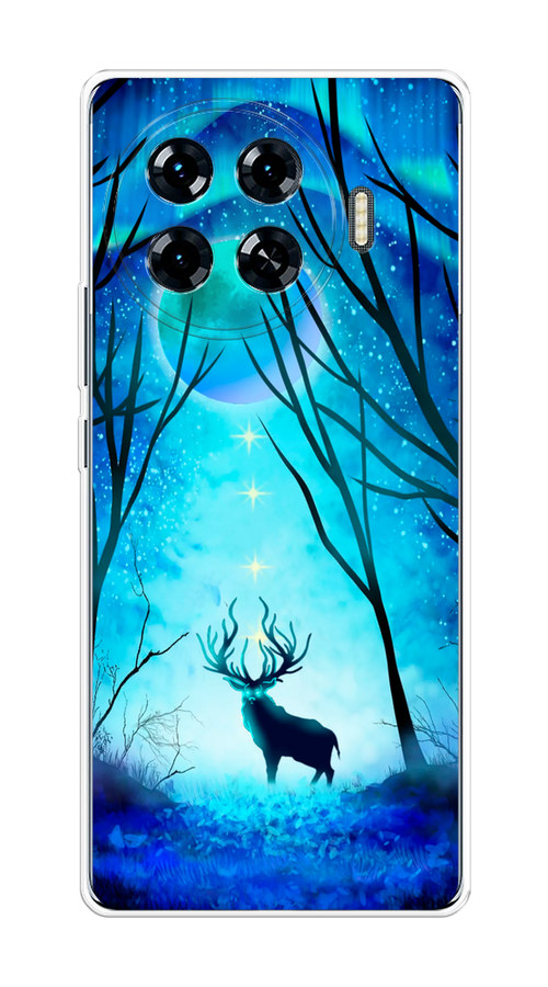 

Чехол на Tecno Spark 20 Pro Plus "Олень северное сияние", Синий;черный;голубой, 305050-1