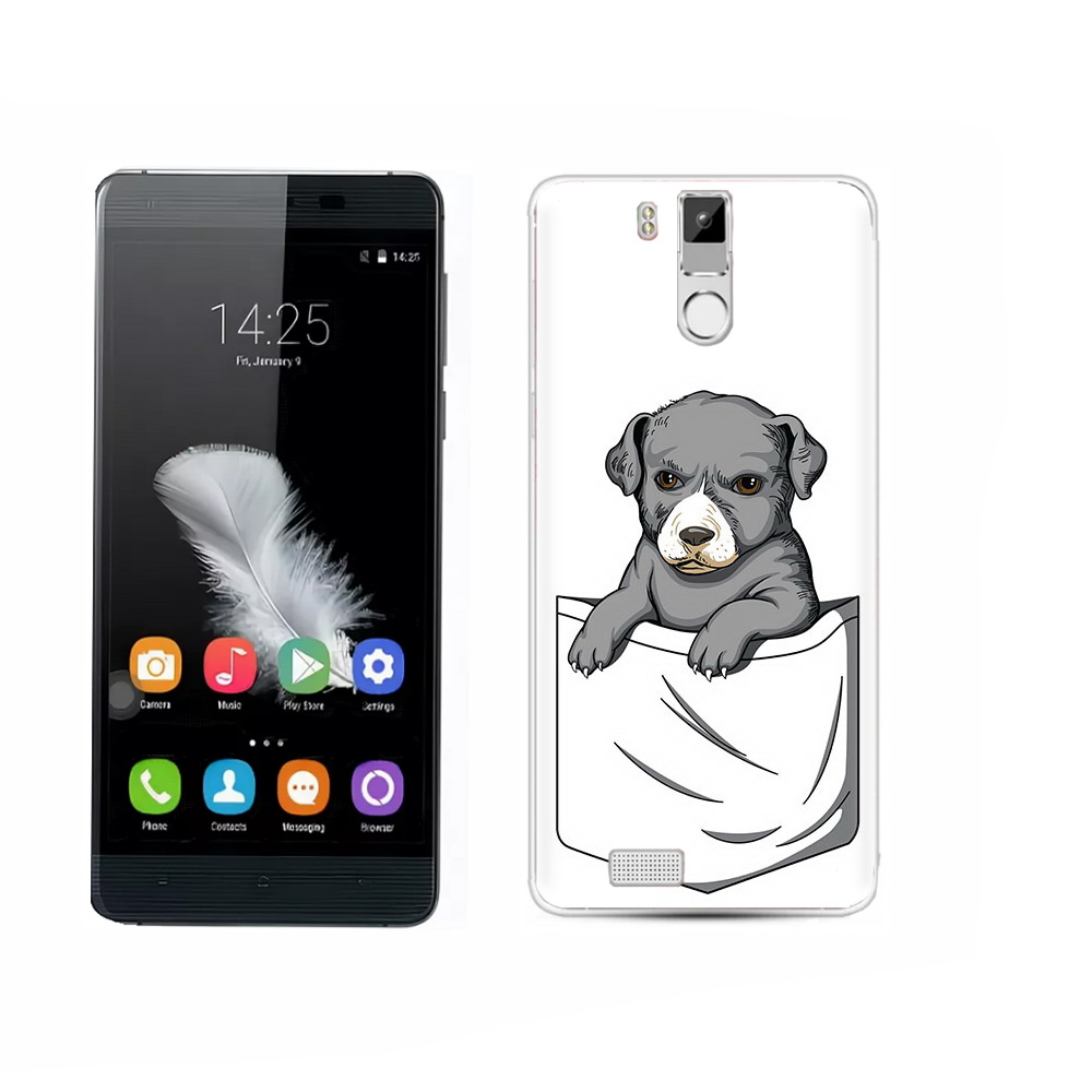 

Чехол MyPads Tocco для Oukitel K6000 Pro собачка в кармане, Прозрачный, Tocco
