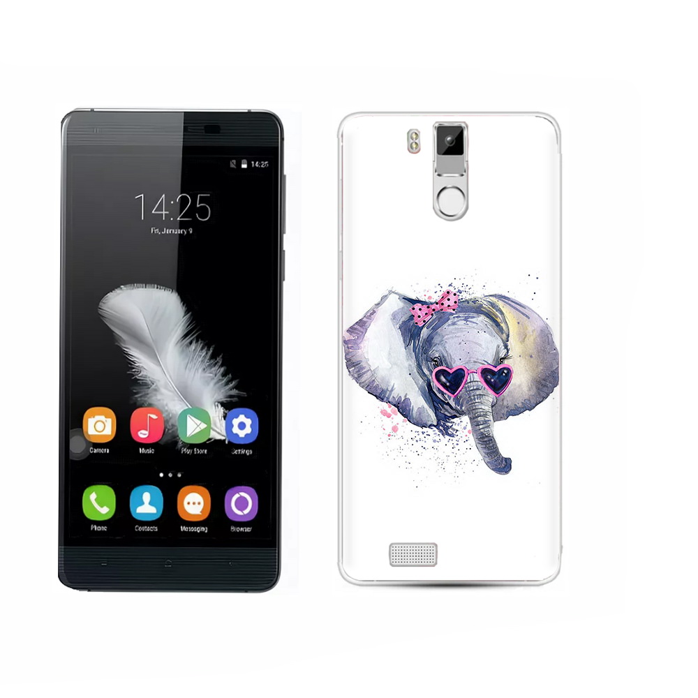 

Чехол MyPads Tocco для Oukitel K6000 Pro слоник в очках, Прозрачный, Tocco
