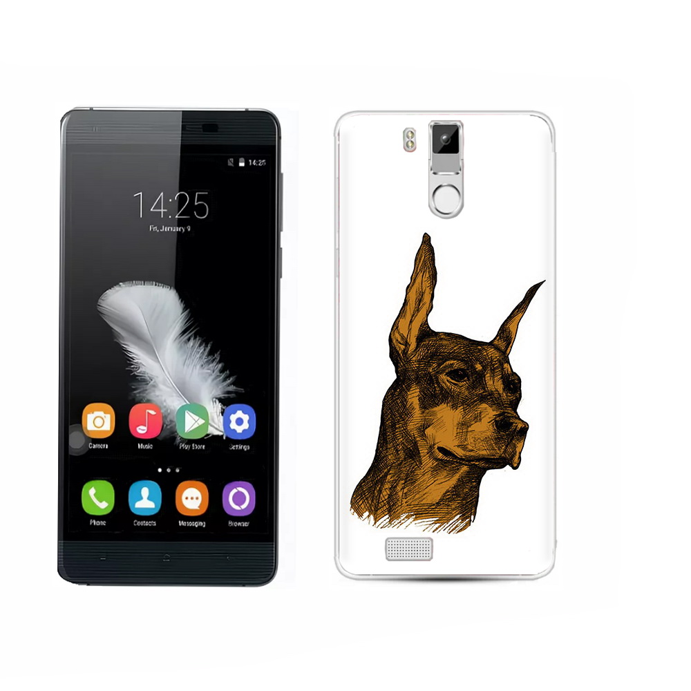 

Чехол MyPads Tocco для Oukitel K6000 Pro скетч доберман, Прозрачный, Tocco