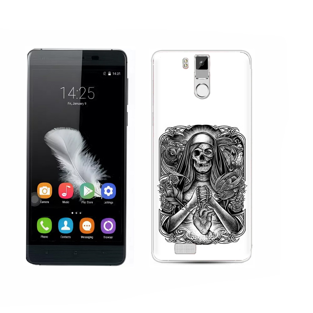 

Чехол MyPads Tocco для Oukitel K6000 Pro скелет с сердцем, Прозрачный, Tocco