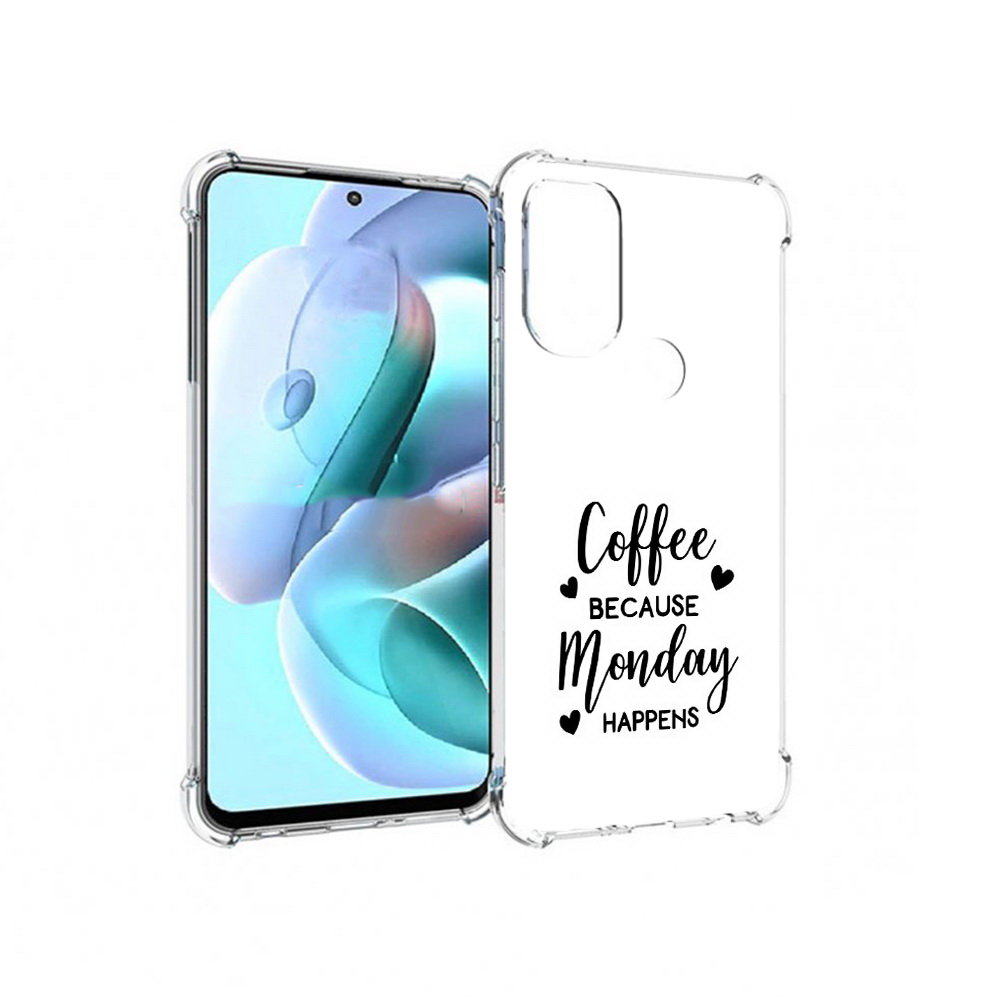 

Чехол MyPads Tocco для Motorola Moto G71 кофе и понедельник стал счастливым, Прозрачный, Tocco