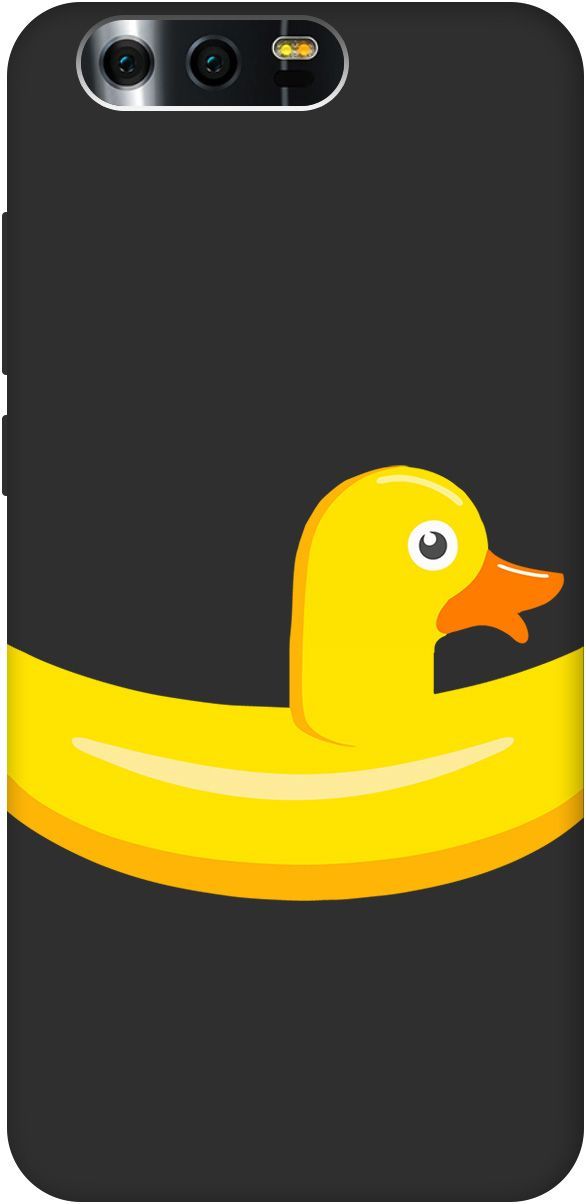 

Матовый чехол на Honor 9 с принтом "Duck Swim Ring" черный, Черный;белый, 8367
