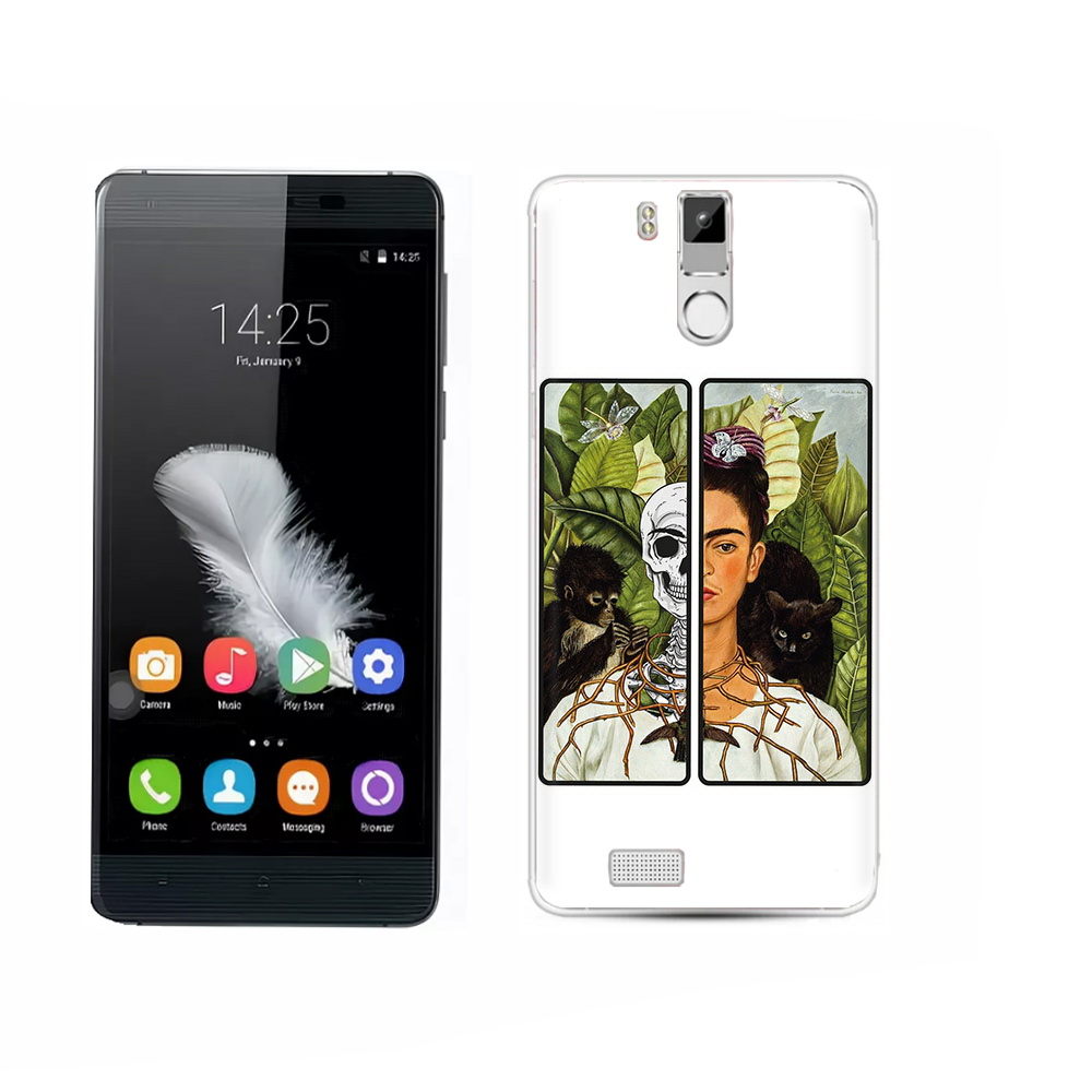 

Чехол MyPads Tocco для Oukitel K6000 Pro сдвоенная картинка девушка скелет, Прозрачный, Tocco