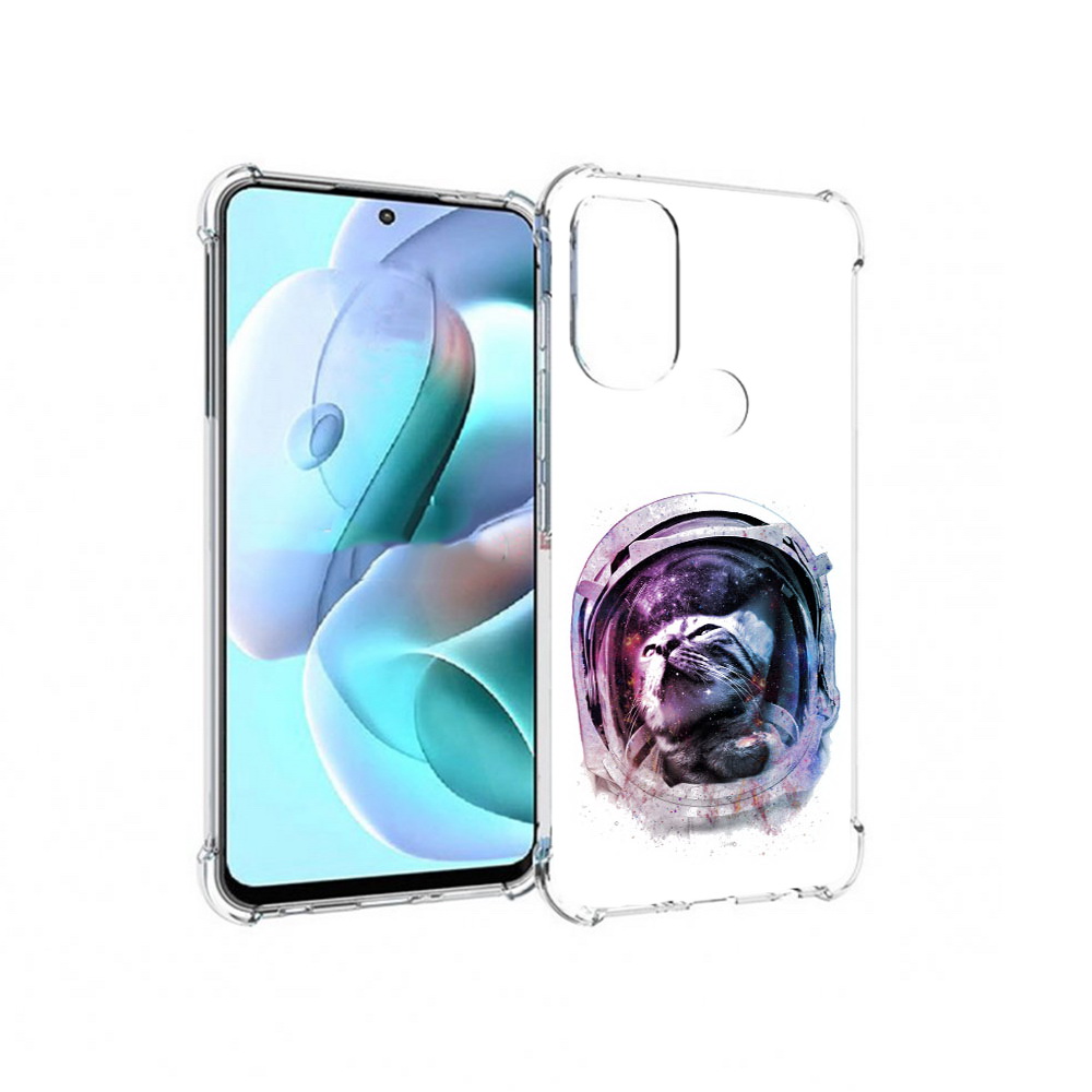 

Чехол MyPads Tocco для Motorola Moto G71 кот в шлеме (PT227080.353.396), Прозрачный, Tocco