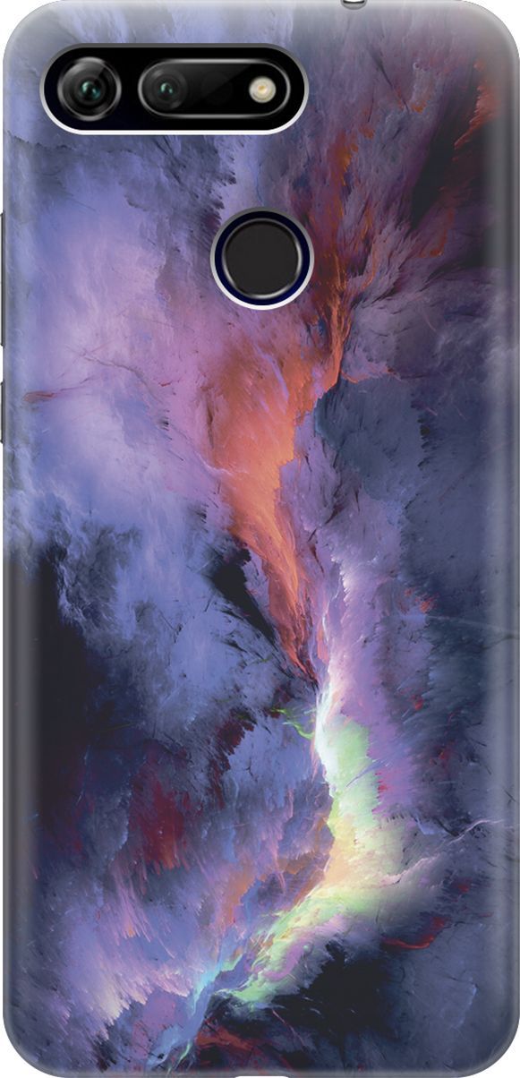 

Силиконовый чехол на Honor View 20 (V20) с принтом "Гром и молния", Фиолетовый;черный, 6451