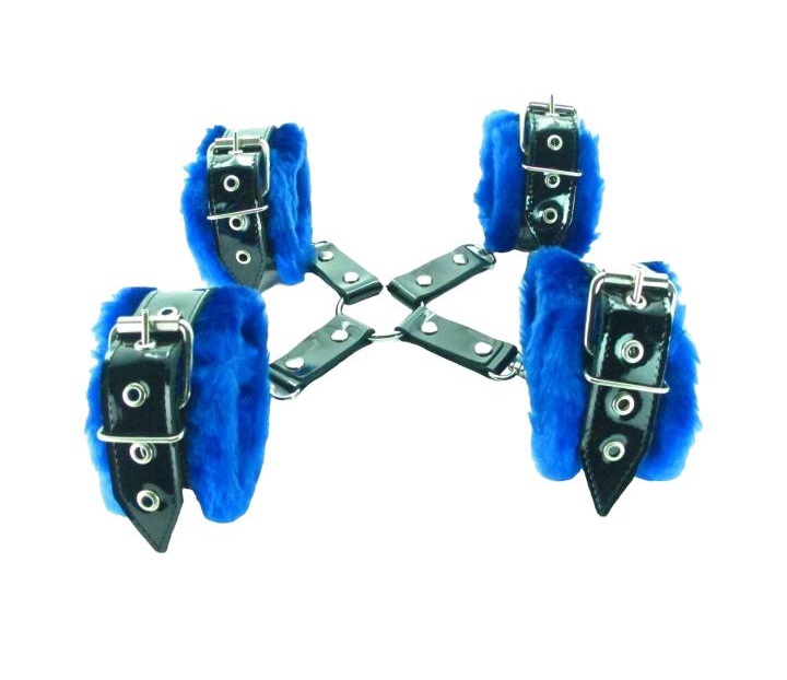 Набор фиксаторов BDSM Арсенал BDSM Light с синим мехом