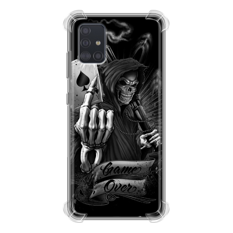 

Дизайнерский силиконовый чехол для Samsung Galaxy A51 Скелет и туз