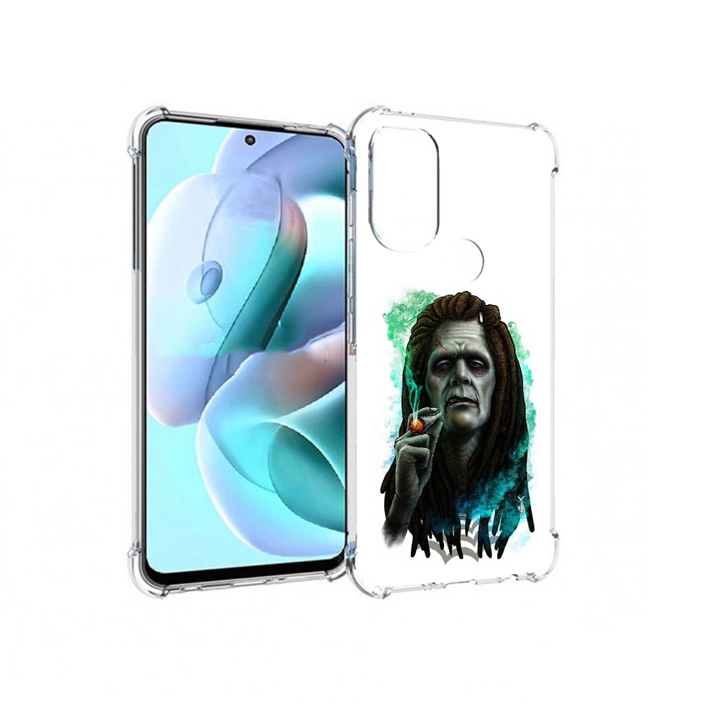 

Чехол MyPads Tocco для Motorola Moto G71 зеленый мужчина с сигаретой (PT227080.353.360), Прозрачный, Tocco