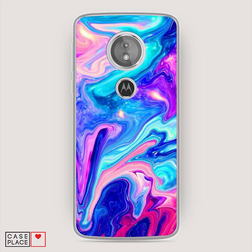 фото Силиконовый чехол "потеки краски" на motorola moto e5 awog