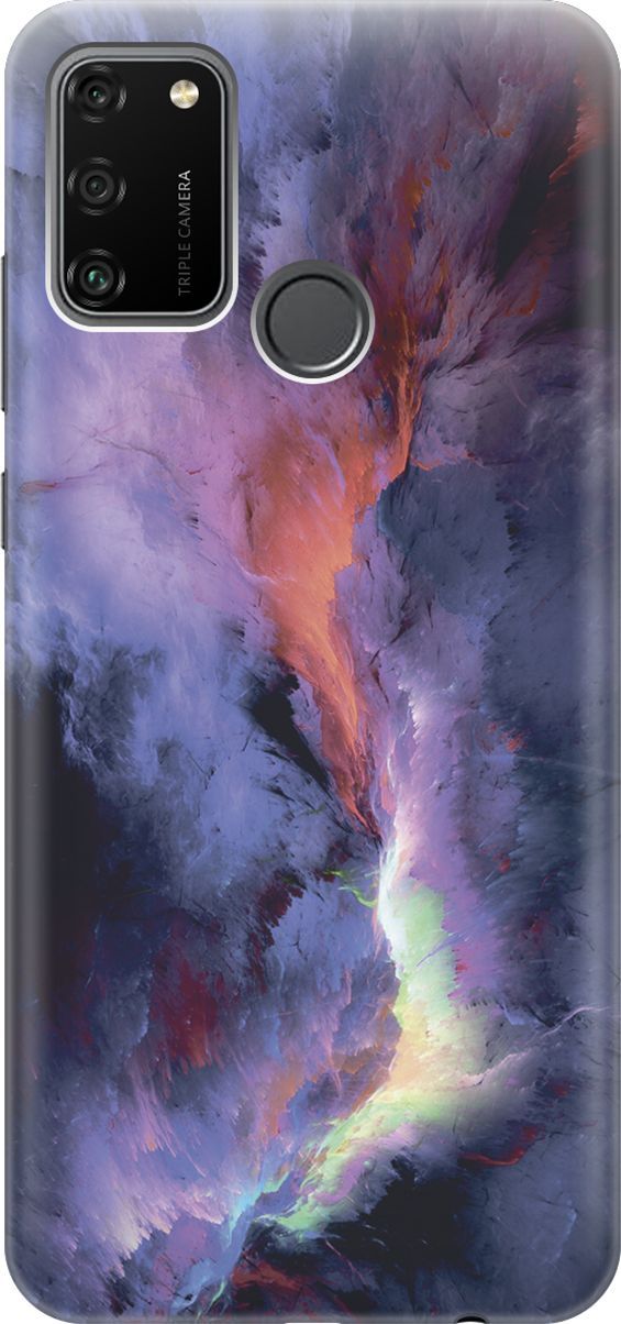 

Силиконовый чехол на Honor 9A с принтом "Гром и молния", Фиолетовый;черный, 6410