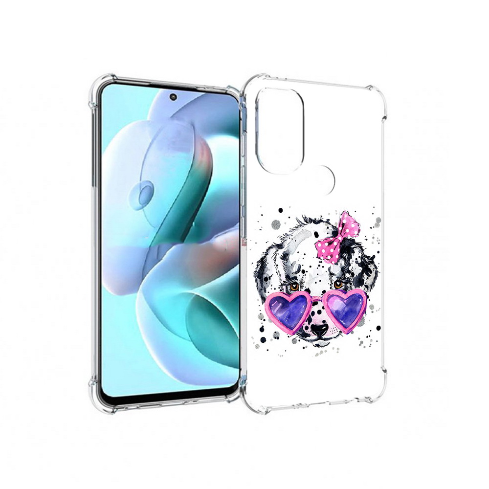 

Чехол MyPads Tocco для Motorola Moto G71 долматинец в очках (PT227080.353.337), Прозрачный, Tocco