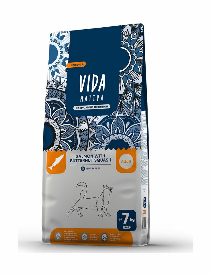

Сухой корм Grain Free с лососем и тыквой для взрослых кошек 7 кг