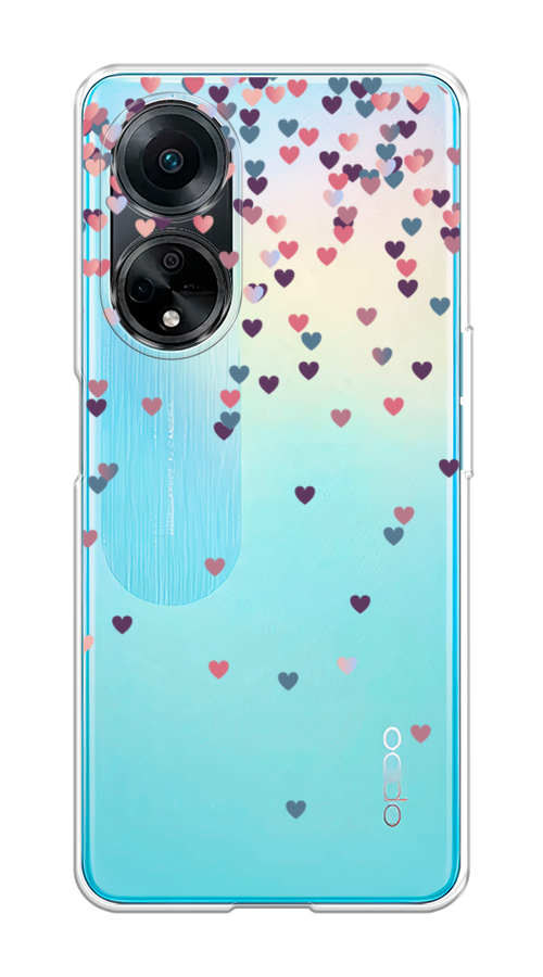 

Чехол на Oppo A98 "Посыпка сердечки", Розовый;фиолетовый, 2514450-3