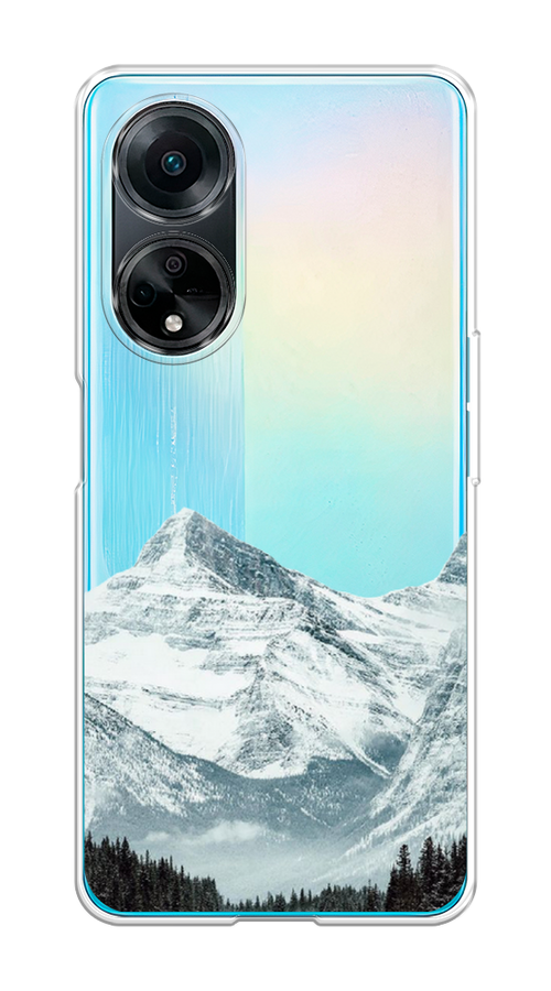 

Чехол на Oppo A98 "Горы арт 1", Белый;зеленый, 2514450-2