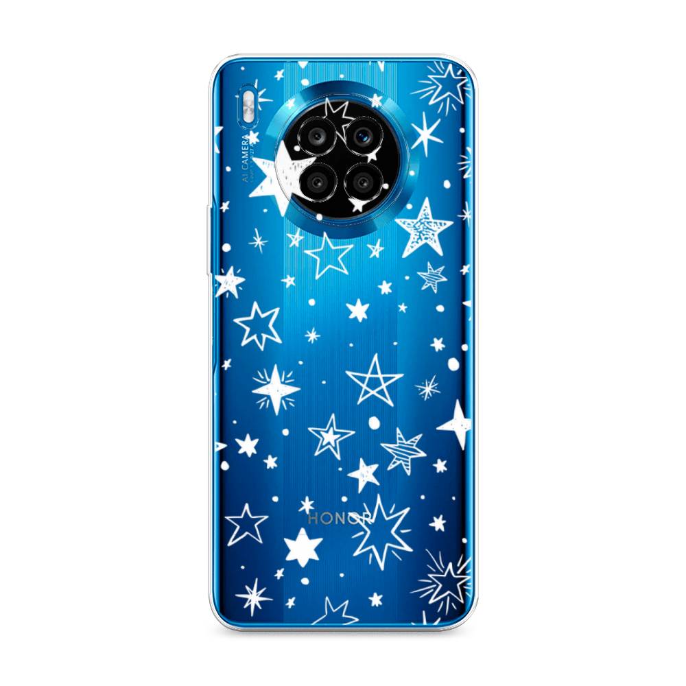 

Чехол Awog на Honor 50 Lite "Звездочки графика белая", Прозрачный;белый, 6106450-7