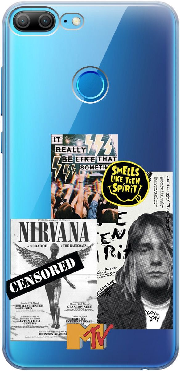 

Силиконовый чехол на Honor 9 Lite с 3D принтом "Nirvana" прозрачный, Прозрачный;белый, 5226