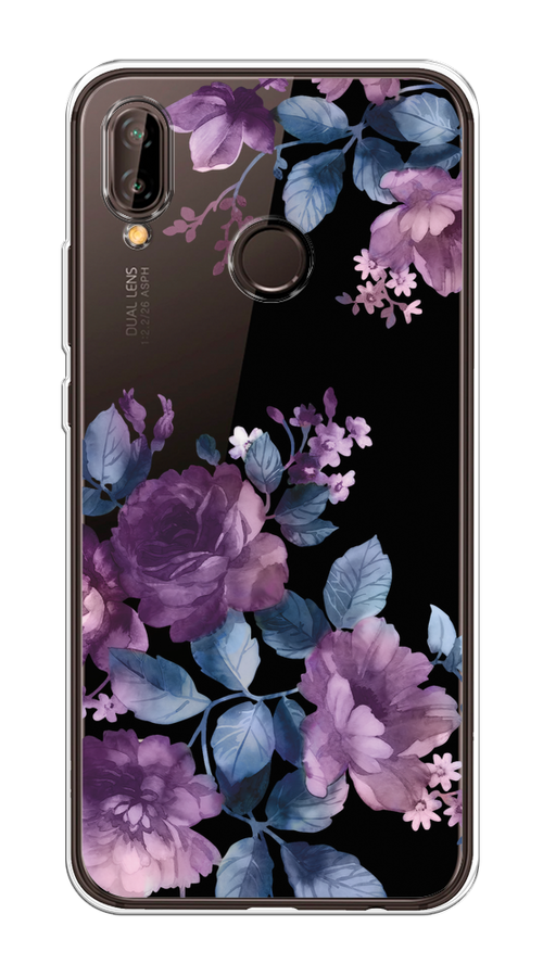 

Чехол на Huawei Nova 3 "Purple Blossoms", Синий;фиолетовый, 66150-1