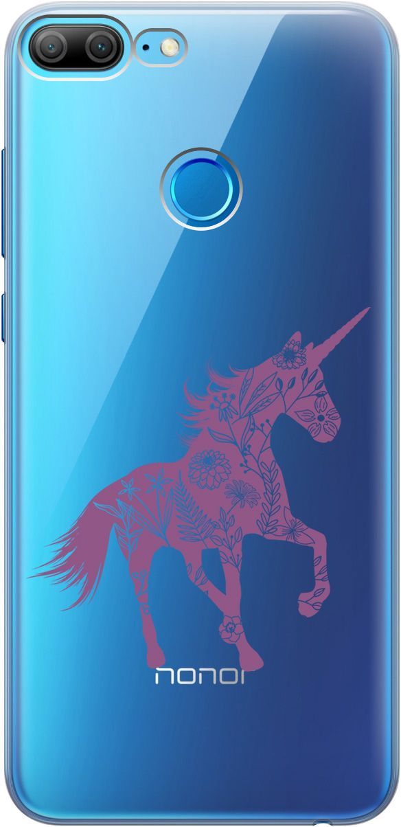 

Силиконовый чехол на Honor 9 Lite с 3D принтом "Floral Unicorn" прозрачный, 5226
