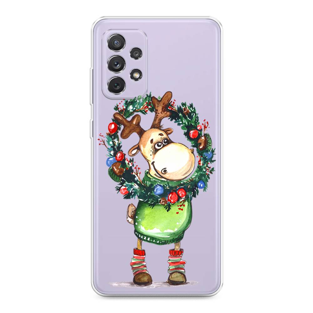 

Чехол на Samsung Galaxy A73 "Олень с новогодним венком", 2104650-4