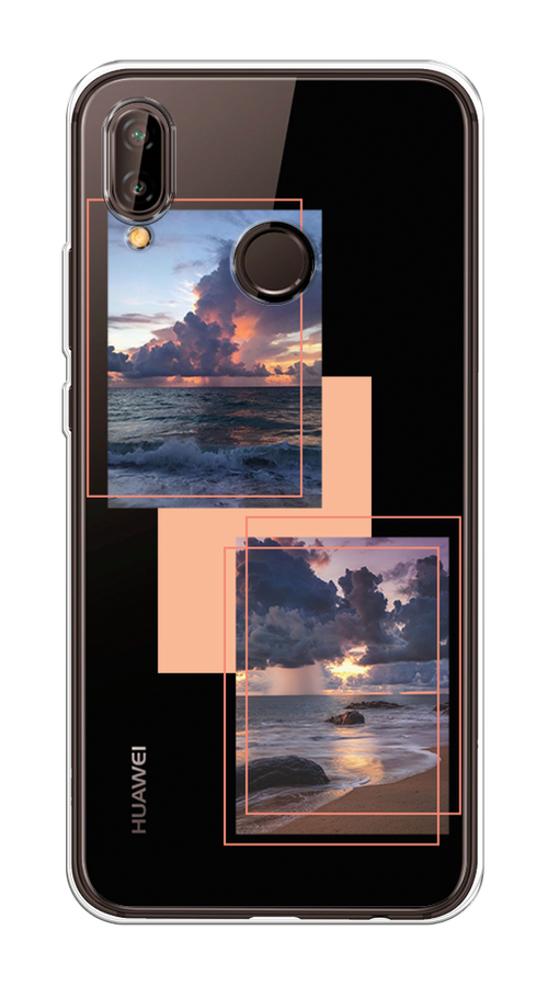 

Чехол на Huawei Nova 3 "Sky collage", Розовый;прозрачный;синий, 66150-1