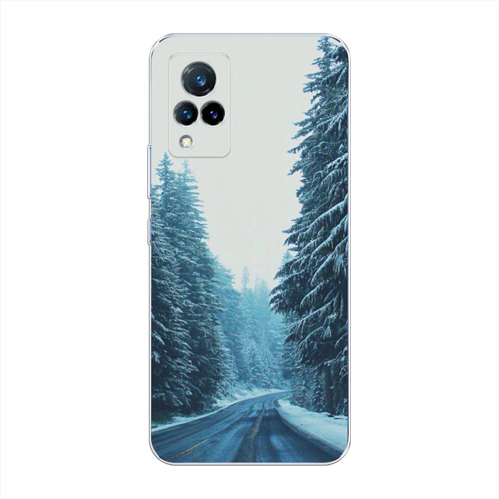 

Чехол на Vivo V21 "Зима 9", Бежевый;голубой;черный, 264350-2