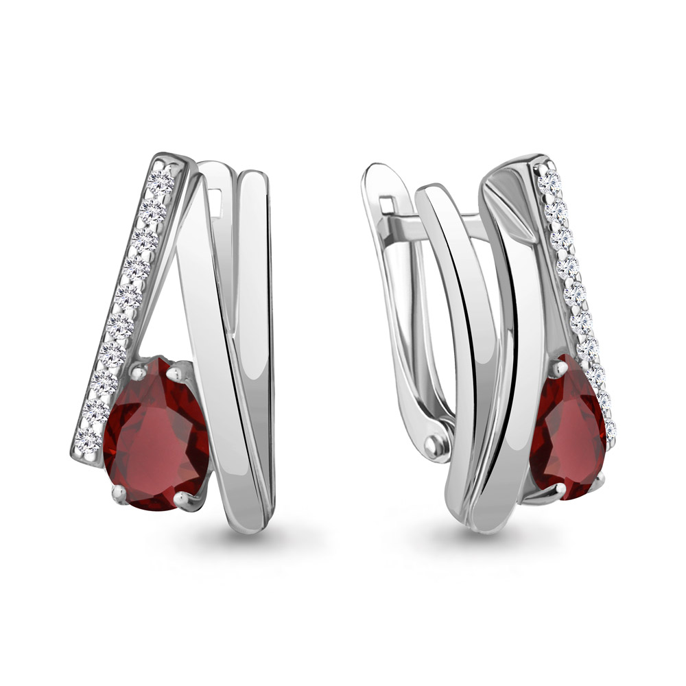 

Серьги из серебра с гранатом Aquamarine Aquamarine 4770503А_925_р, 4770503А_925_р