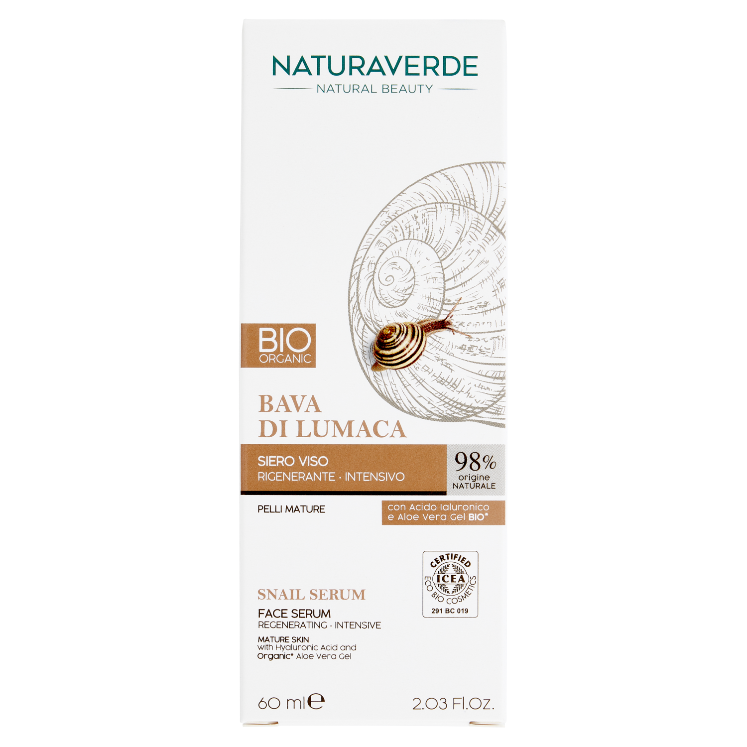 Сыворотка для лица Naturaverde Bio Organic Bava Di Lumaca 60 мл 1471₽