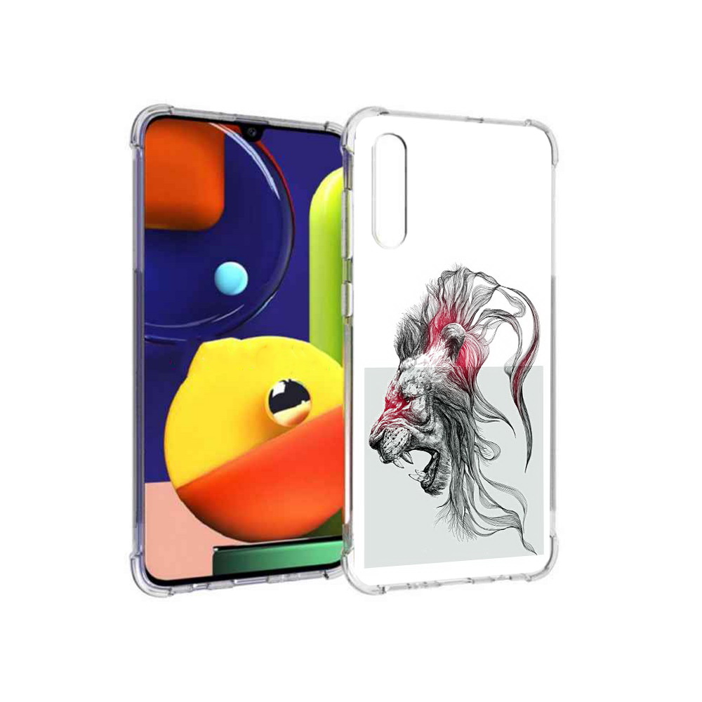 

Чехол MyPads Tocco для Samsung Galaxy A70 разъяренный лев (PT128584.546.576), Прозрачный, Tocco