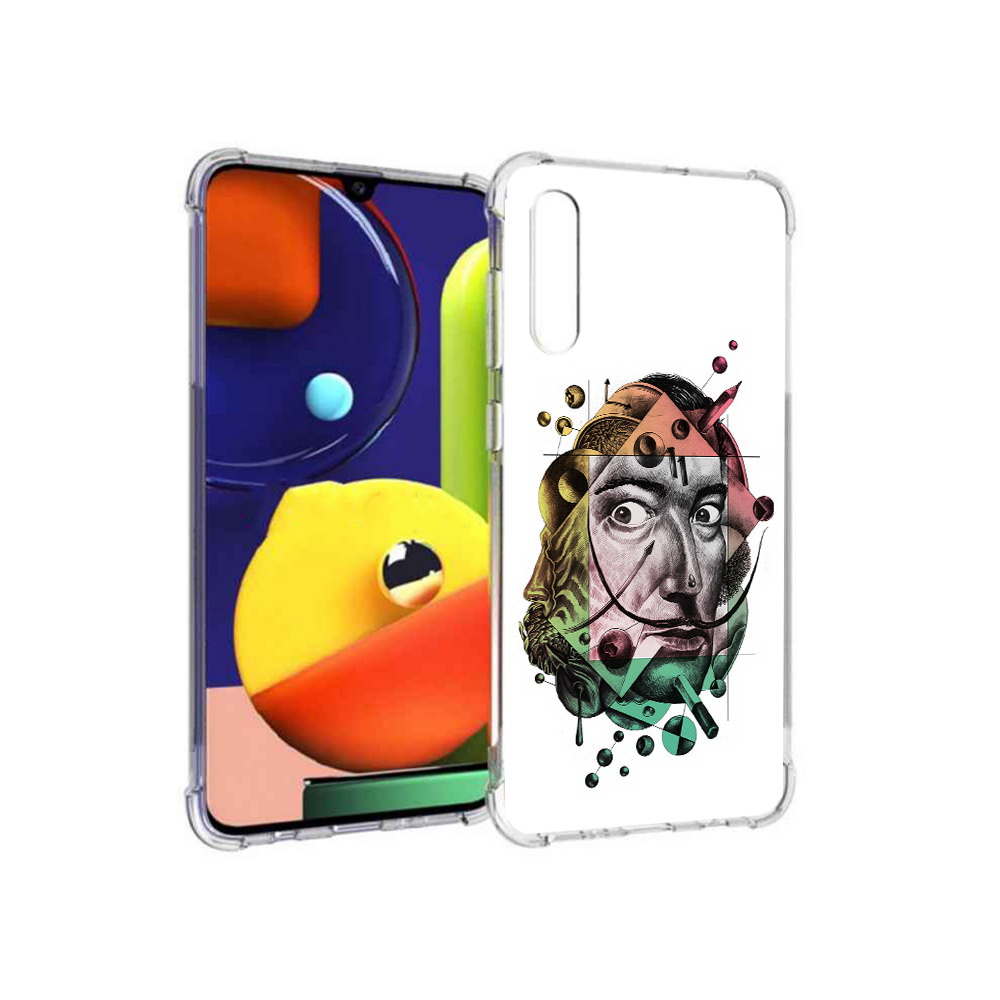 

Чехол MyPads Tocco для Samsung Galaxy A70 разноцветное лицо абстракция (PT128584.546.570), Прозрачный, Tocco