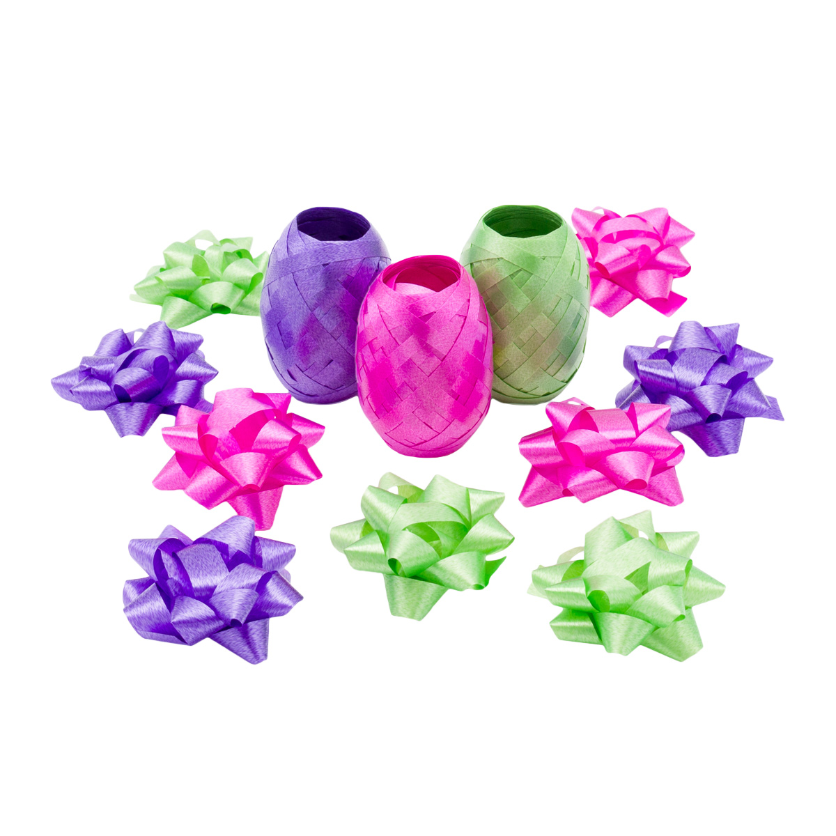 2AR23019 Лента упаковочная 5мм10м 3 ленты9 бантиков 349₽