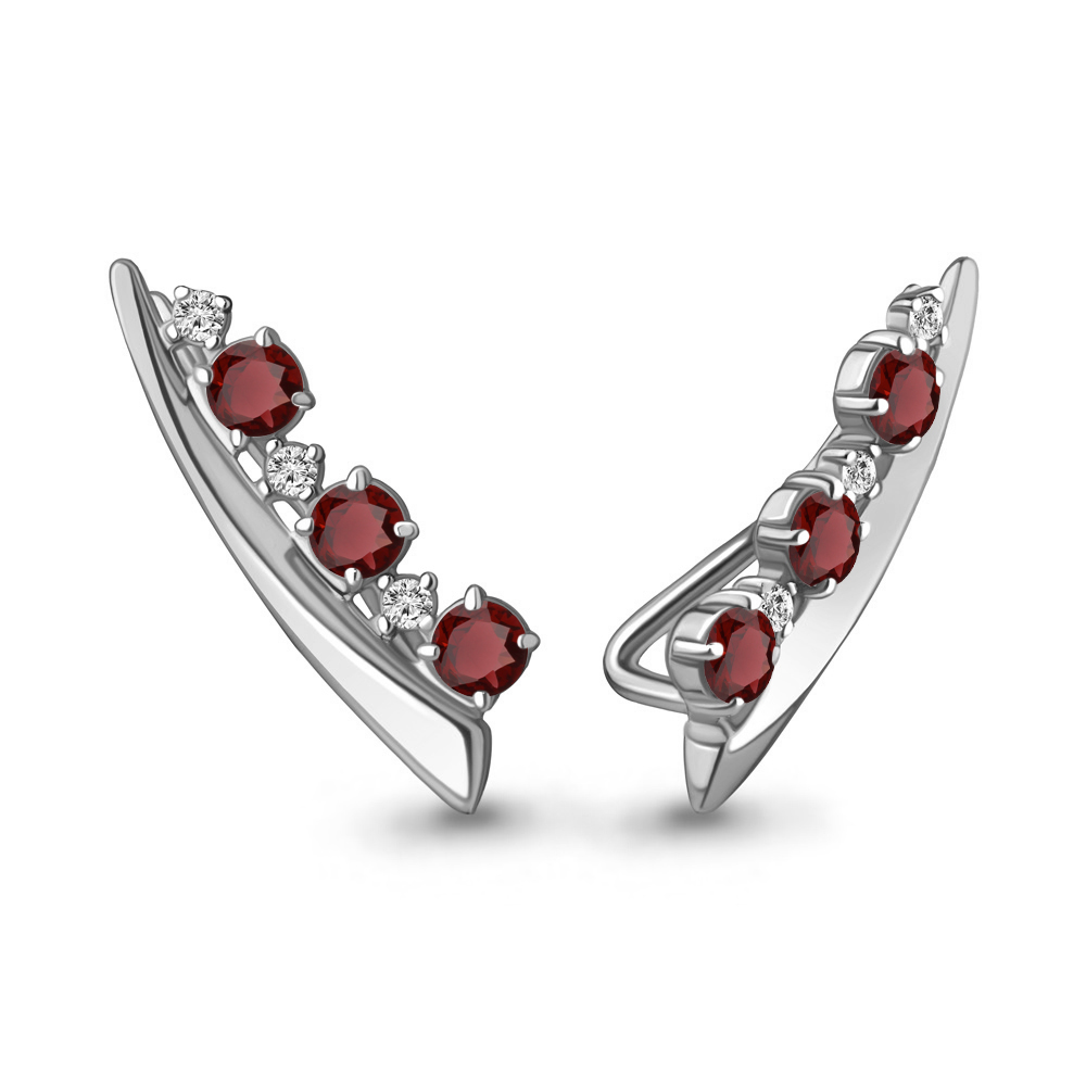 

Серьги из серебра с гранатом Aquamarine Aquamarine 4770103А_925_р, 4770103А_925_р