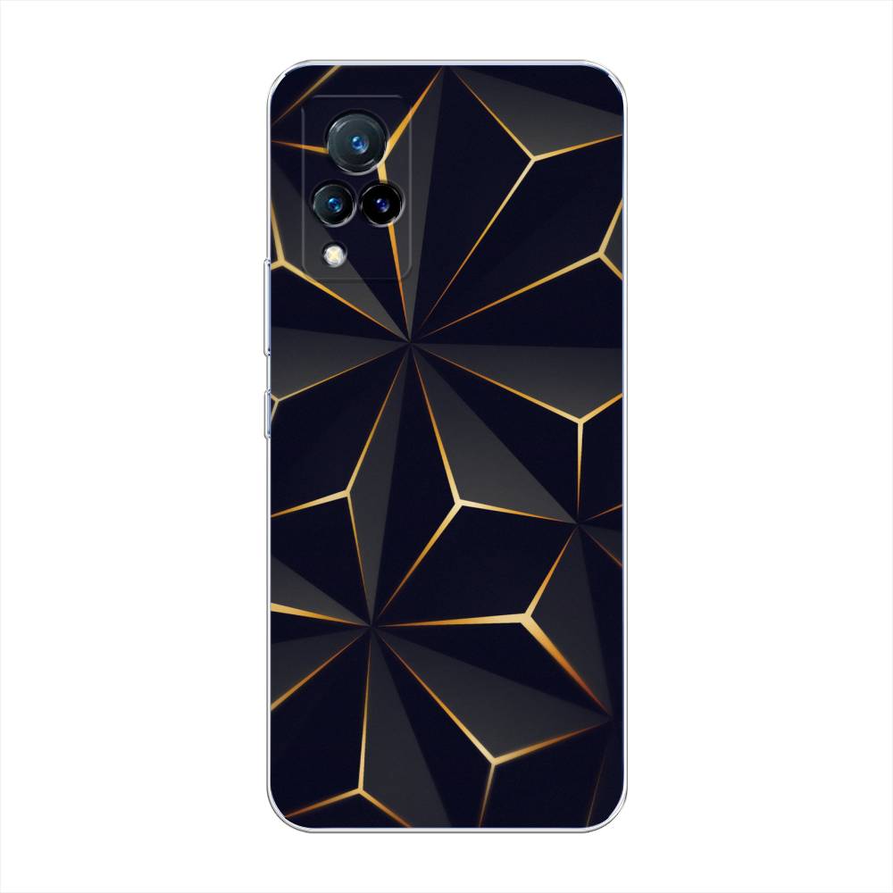 

Чехол на Vivo V21 "Черные полигоны", Золотистый;черный, 264350-3