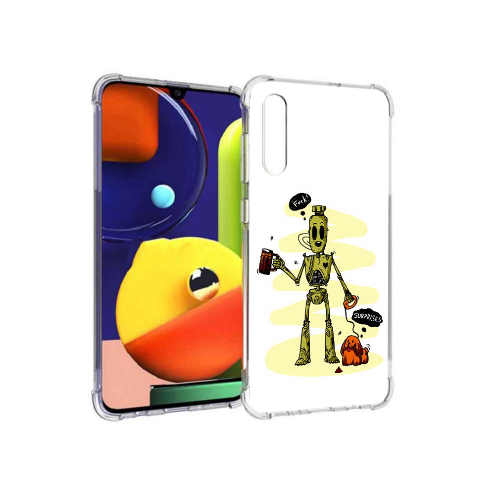 

Чехол MyPads Tocco для Samsung Galaxy A70 прикольный робот (PT128584.546.557), Прозрачный, Tocco