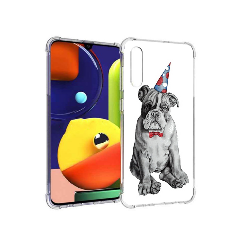 

Чехол MyPads Tocco для Samsung Galaxy A70 праздничный щенок (PT128584.546.554), Прозрачный, Tocco