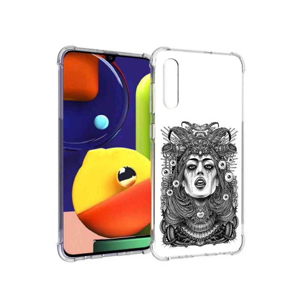 

Чехол MyPads Tocco для Samsung Galaxy A70 портрет девушки черно белый (PT128584.546.551), Прозрачный, Tocco