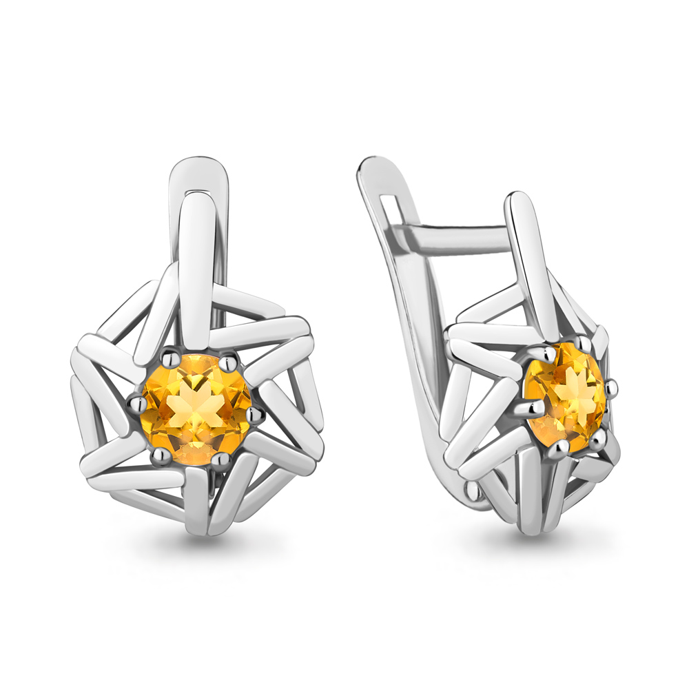 

Серьги из серебра с цитрином Aquamarine Aquamarine 4769306_925_р, 4769306_925_р