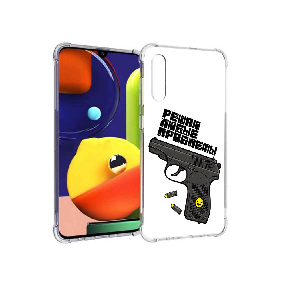 

Чехол MyPads Tocco для Samsung Galaxy A70 пистолет против проблем (PT128584.546.542), Прозрачный, Tocco