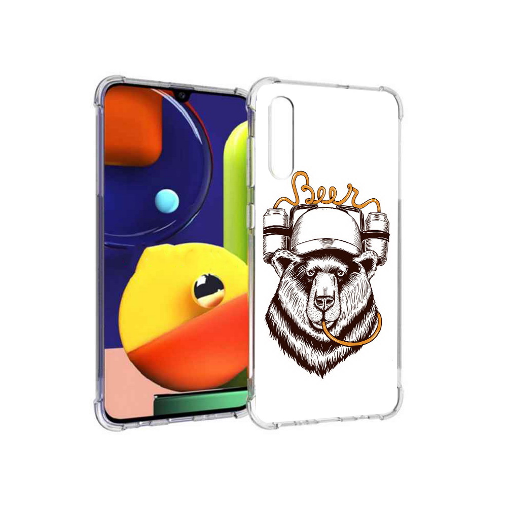 

Чехол MyPads Tocco для Samsung Galaxy A70 пивной медведь (PT128584.546.538), Прозрачный, Tocco