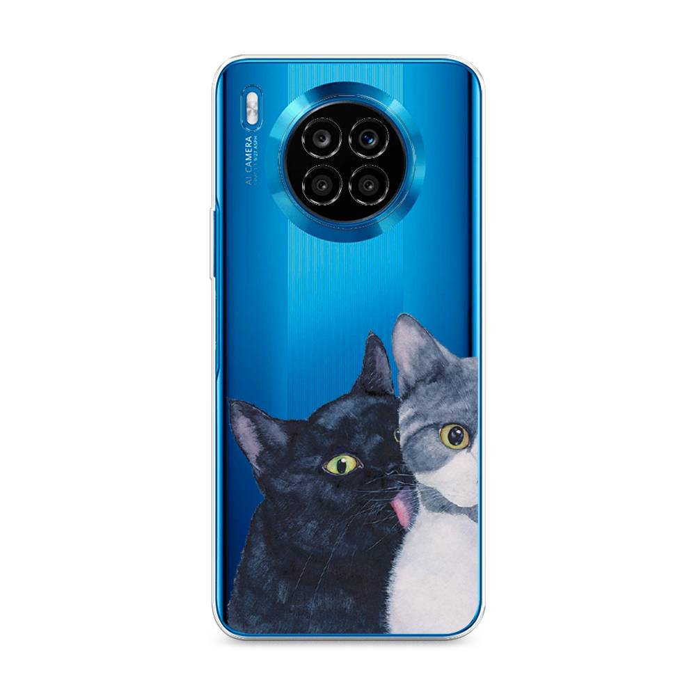 

Чехол Awog на Honor 50 Lite "Кошачья любовь", Синий, 6106450-1