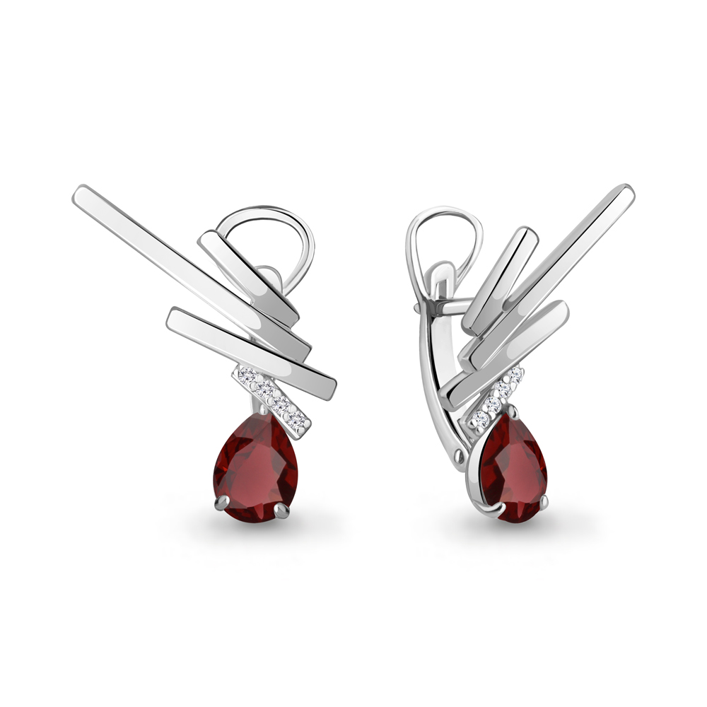 

Серьги из серебра с гранатом Aquamarine Aquamarine 4768803А_925_р, 4768803А_925_р