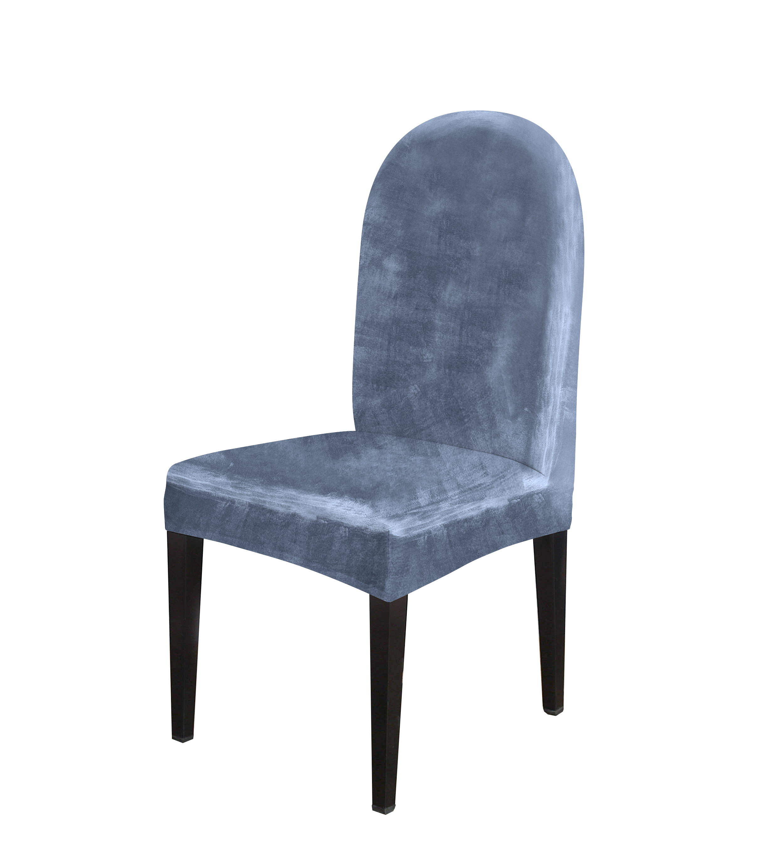 Чехол на стул с круглой спинкой Виктория хоум декор Бруклин серо-синий, 6 шт