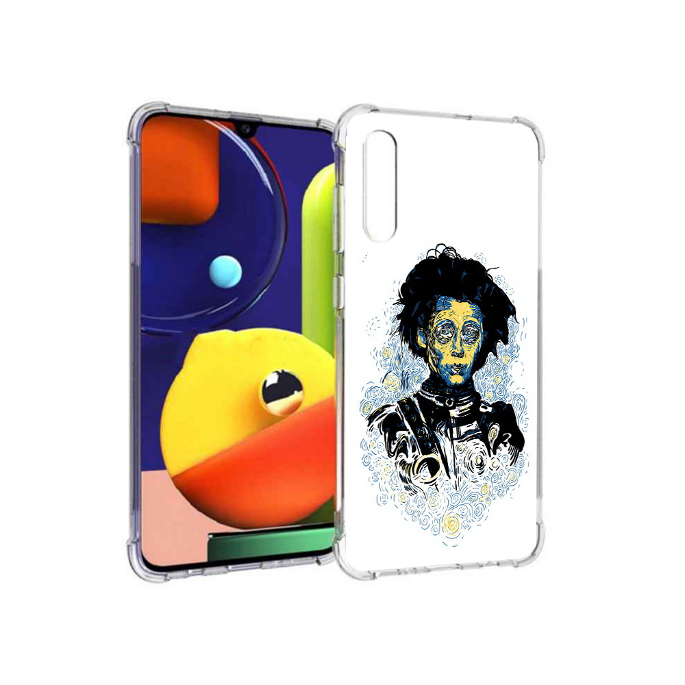

Чехол MyPads Tocco для Samsung Galaxy A70 парень черно-белый абстракция (PT128584.546.535), Прозрачный, Tocco