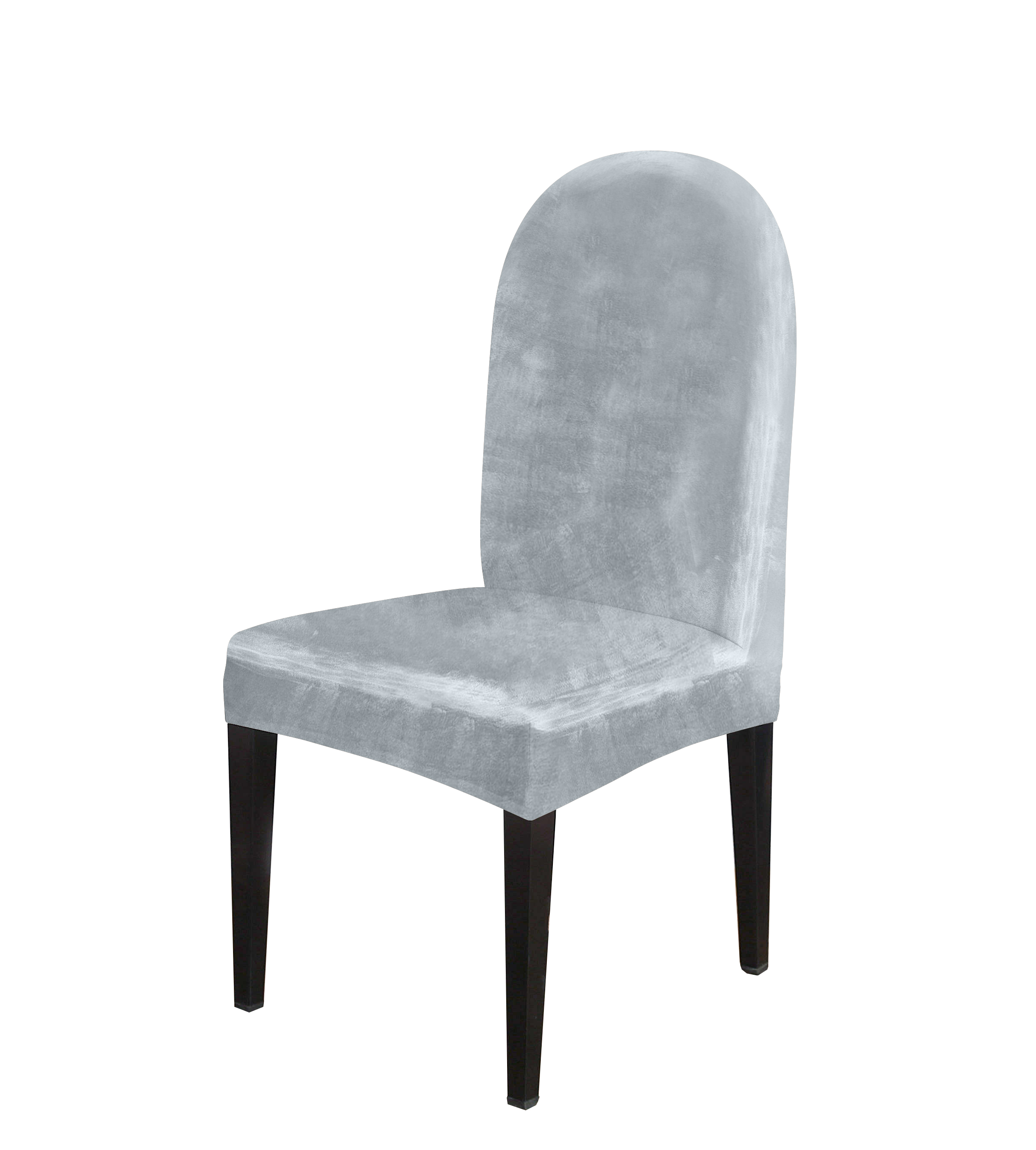 Чехол на стул с круглой спинкой Виктория хоум декор Бруклин светло-серый, 6 шт