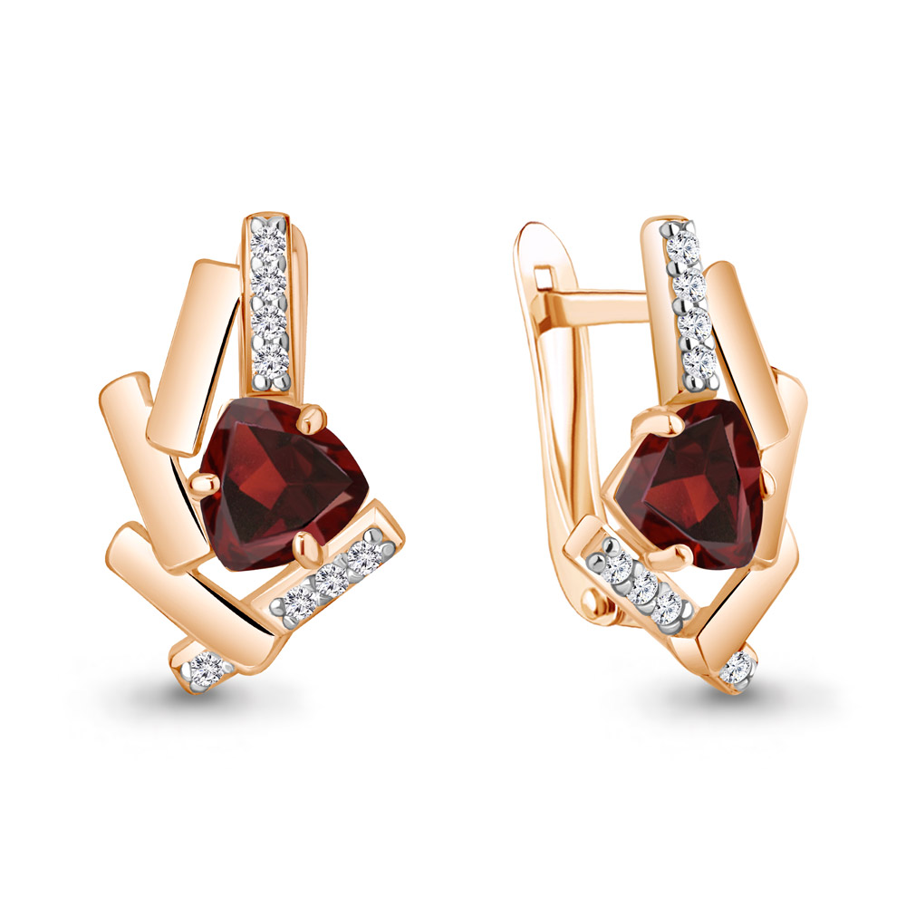 

Серьги из серебра с гранатом Aquamarine Aquamarine 4768303А_925_з, 4768303А_925_з