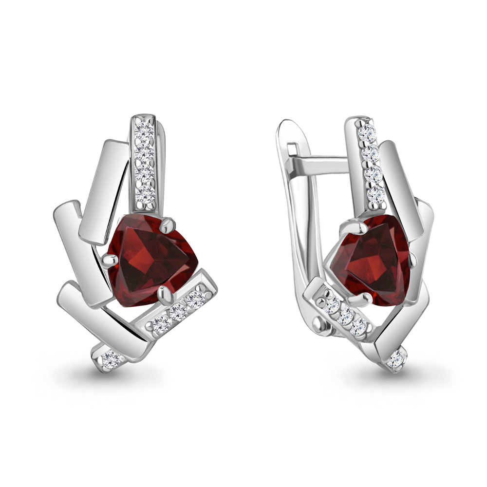 

Серьги из серебра с гранатом Aquamarine Aquamarine 4768303А_925_р, 4768303А_925_р