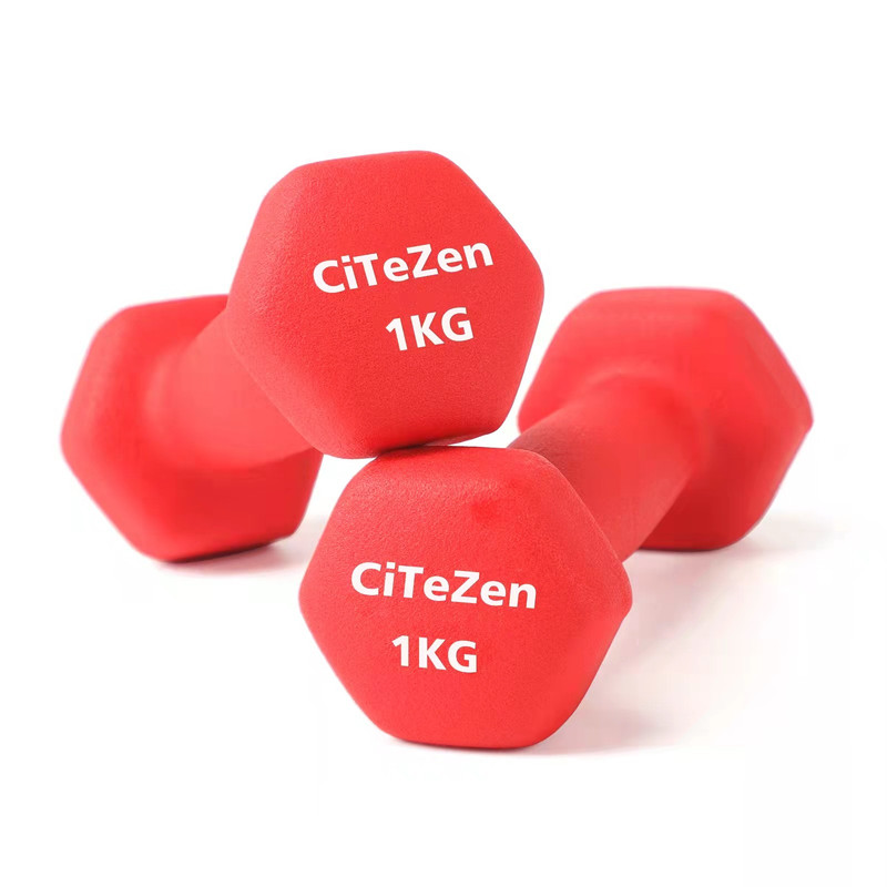 фото Неразборные гантели неопреновые citizen cdb0010 2 x 1 кг, красный