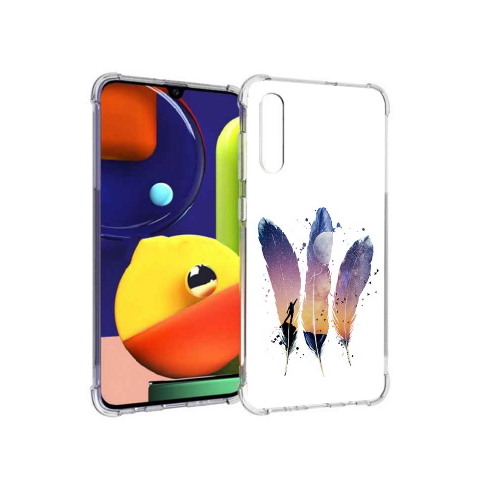 

Чехол MyPads Tocco для Samsung Galaxy A70 небесные перья (PT128584.546.519), Прозрачный, Tocco